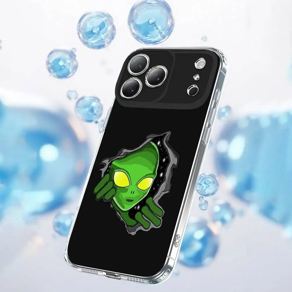 Engraçado espaço ufo alienígena coisa caso de telefone para iphone 17,16,15,14,13,12,11 plus, pro, max, plus, e, se4, ar, mini transparente