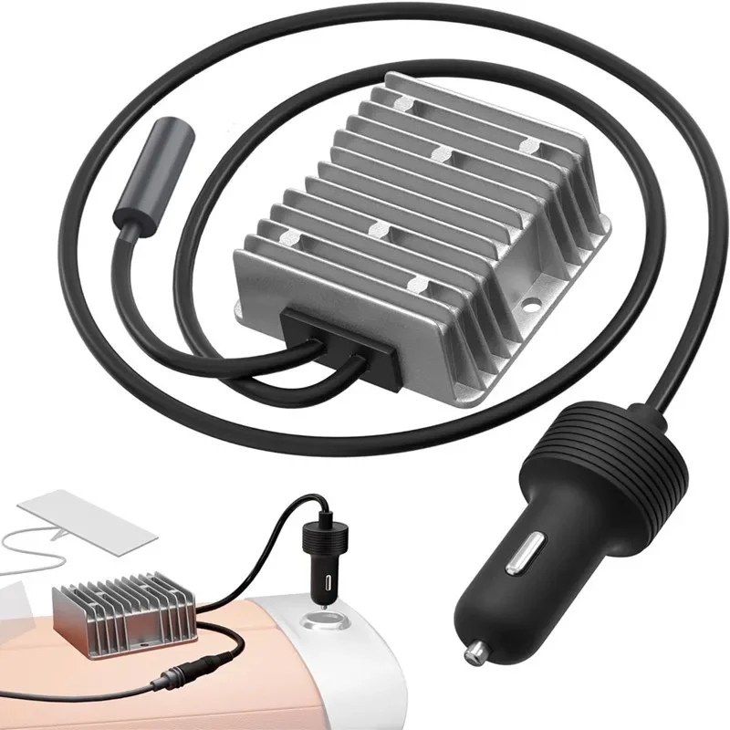 For Starlink Gen 3 DC Cable 57V 4.5A Output Step Up Power Adapter Car Cigarette Lighter 10V-32V Input 18AWG Char