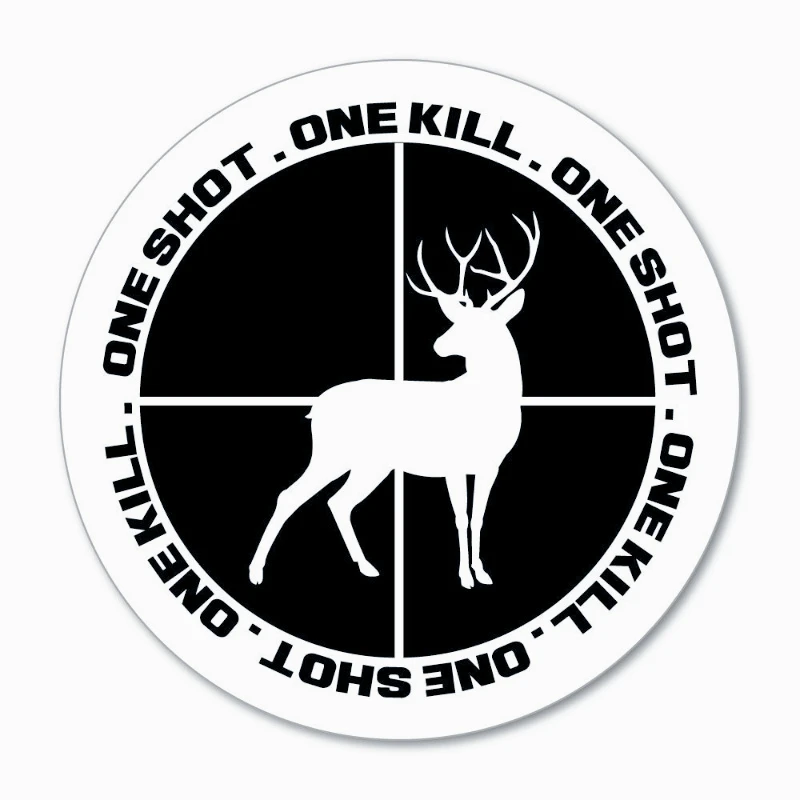 

Car decoration decals One shot one kill deer hunting shooting gun Car Sticker Decal 15cm PVC KK