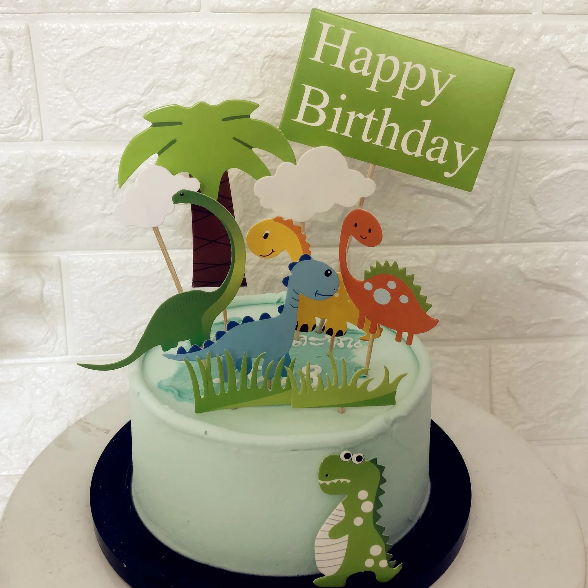 Baked Cake Decoration New Jurassic Dinosaur Cake Flag Insertion Dessert Table Decoration Card Insertion Cake Topper