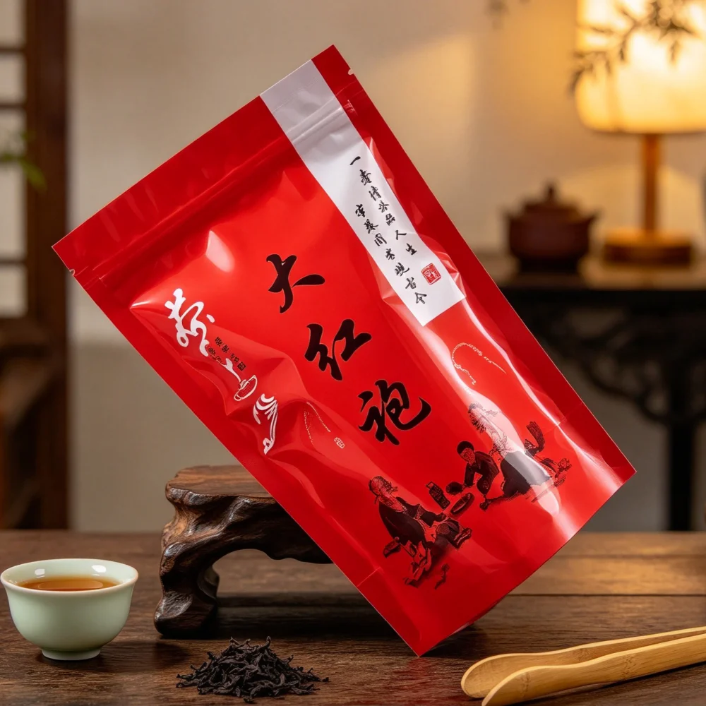 S/M/L Classic Chinese Famous Tea Bag Customizable Word:Tieguanyin&Dahongpao&Jinjunmei Green/Blacktea Self-sealing Stand-up Pouch