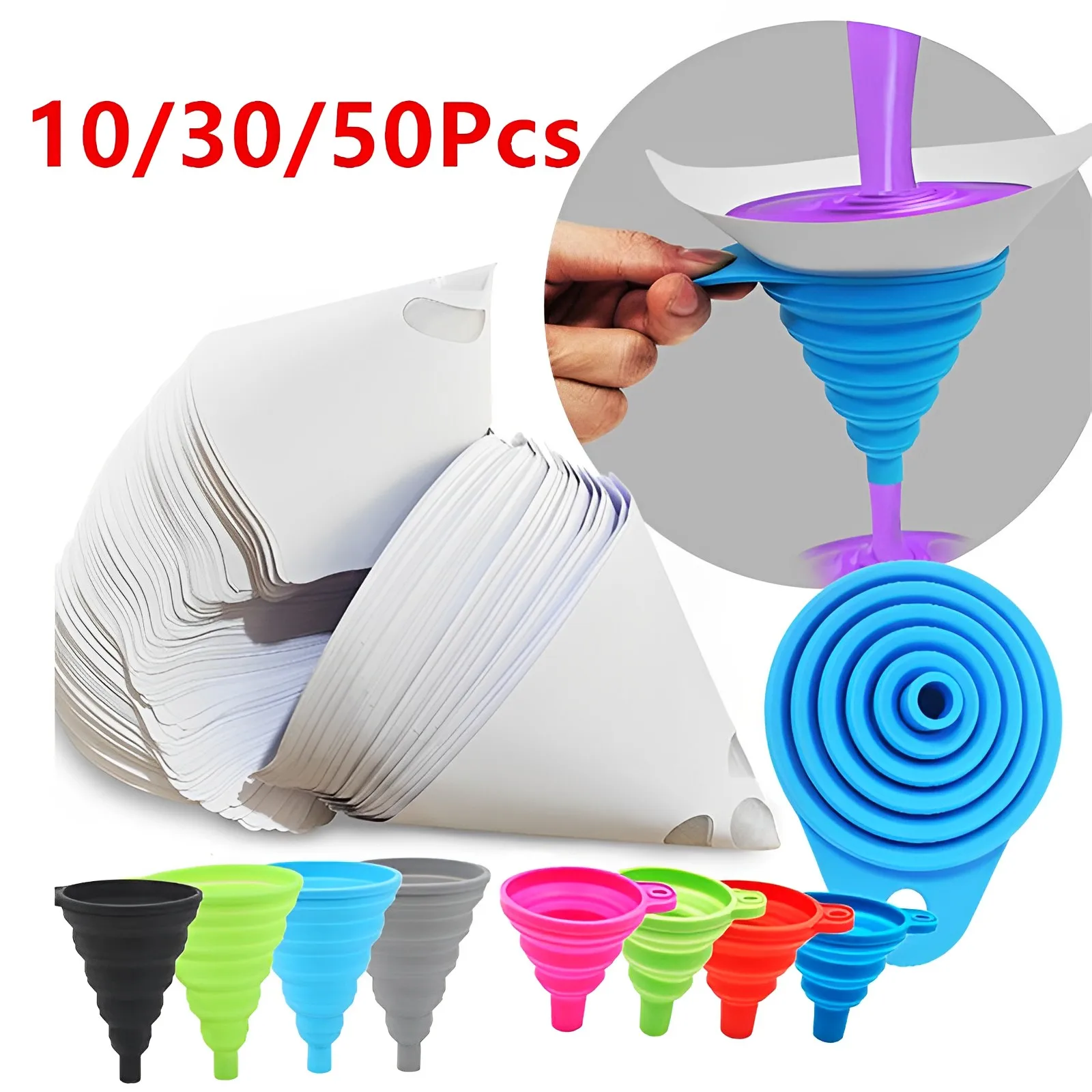 

50Pcs Disposable Paint Filter Paper Purifying Straining Cups Funnel 100 Mesh Paint Filte Mesh Paper Conical Funnels Filter Tools