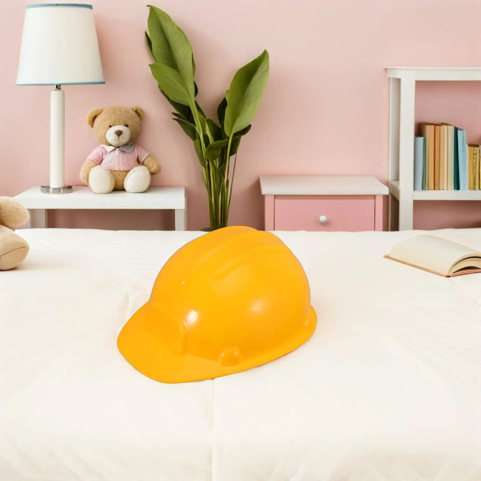 2Pcs Yellow Plastic Kids Construction Hard Hat for Toddlers Engineer Dress Up Role Play Pretend Play Construction Worker Costume
