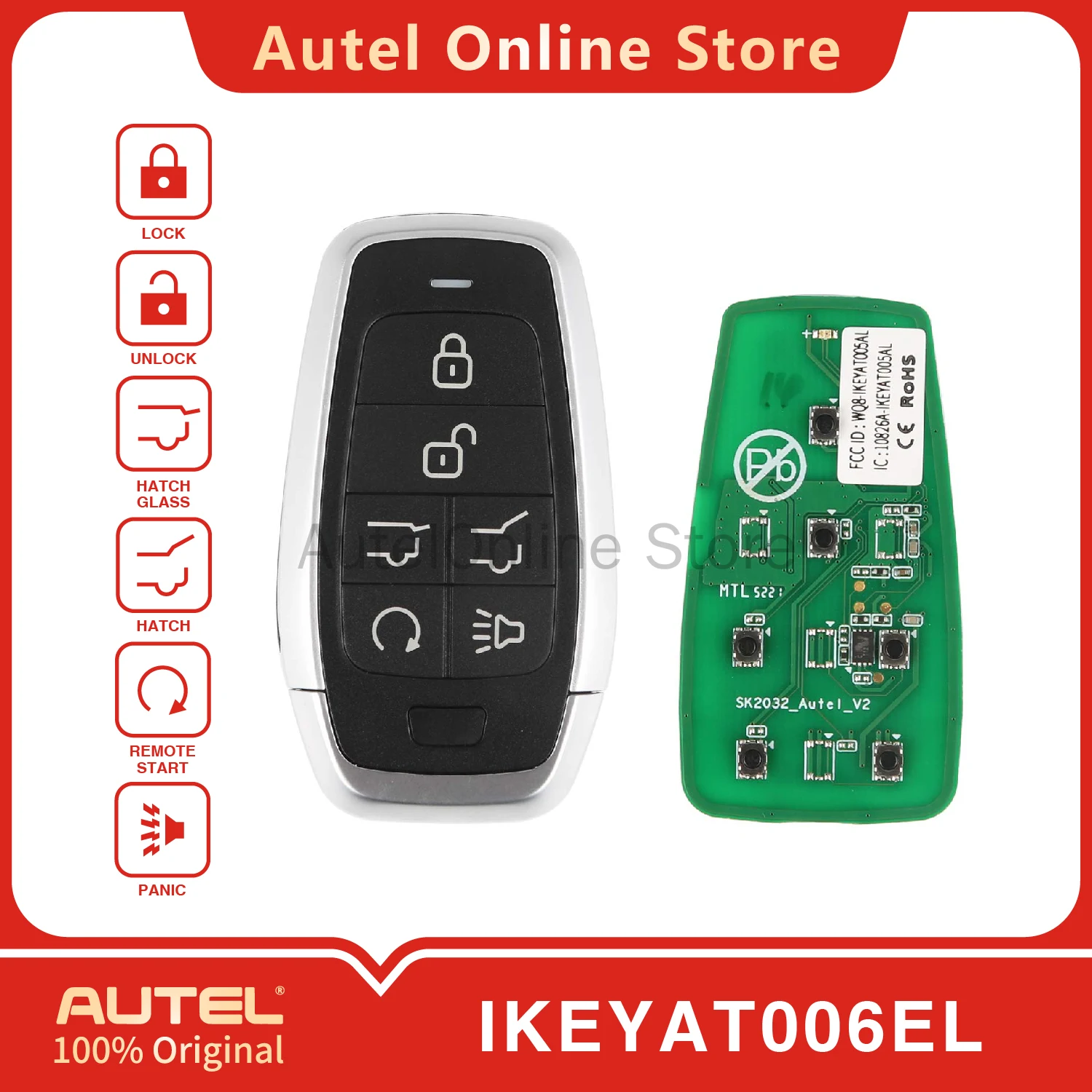 

AUTEL IKEYAT006EL 6 Buttons Universal Smart Remote Key for KM100/IM508/IM608