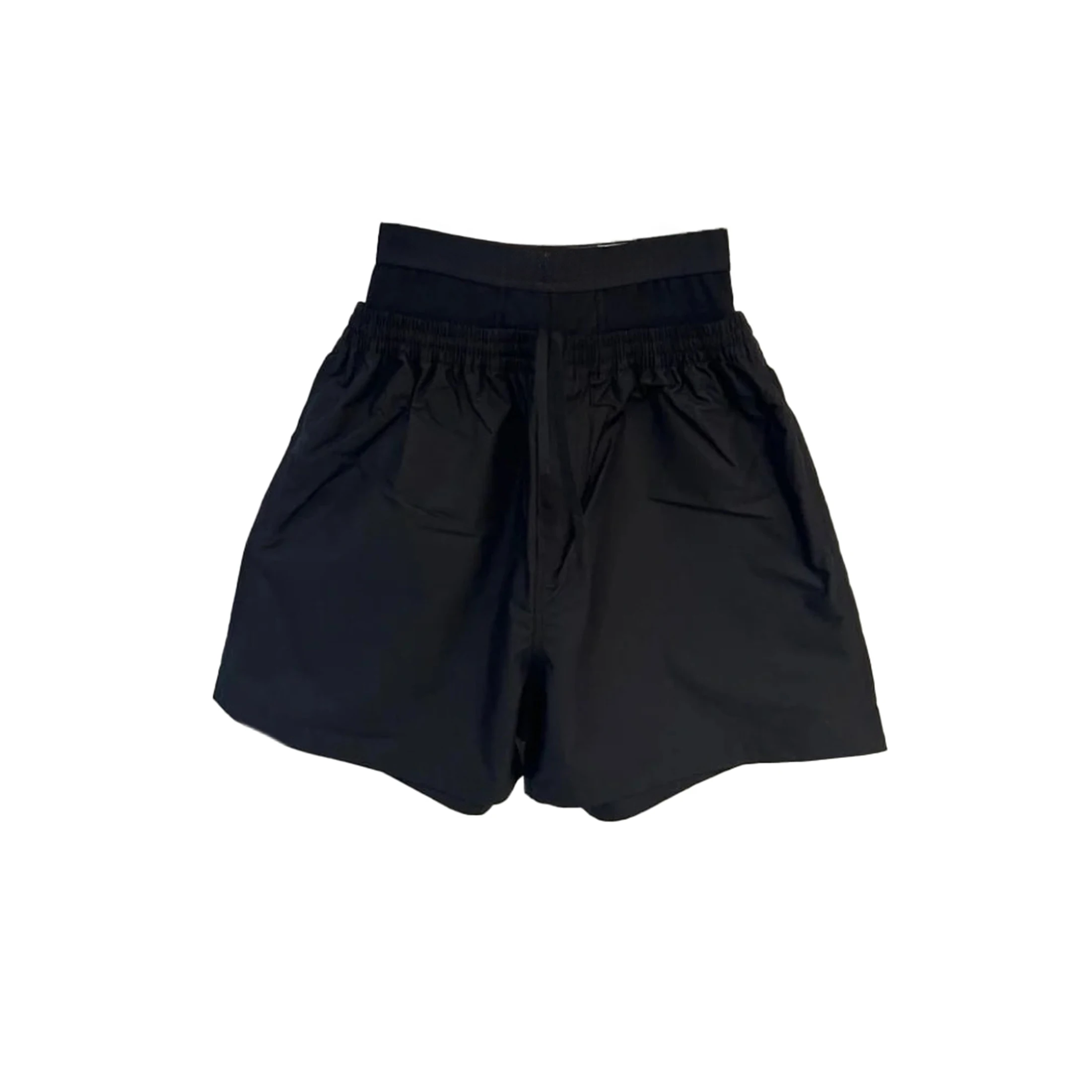 

L NIGO Women's Spring Summer Letter Belt Spliced Shorts Comfortable Black Casual Pants #nigo99392