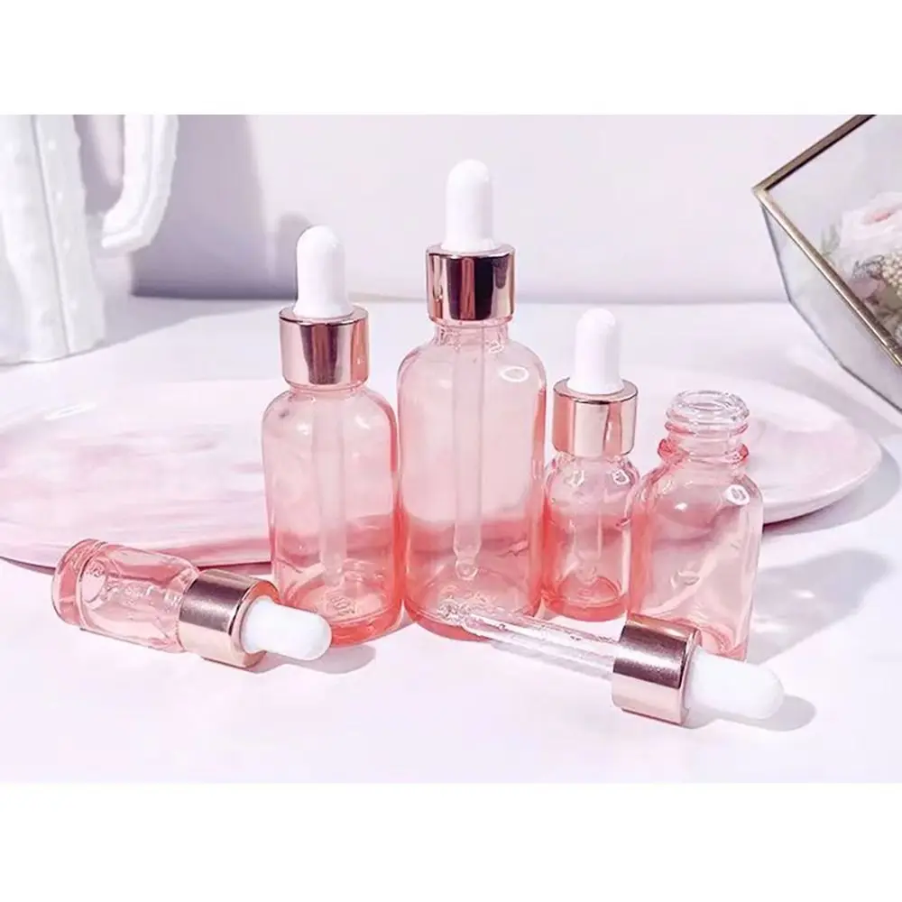 1 Uds botella cuentagotas rellenable dispensador de Perfume transparente de vidrio vacío 5ml 10ml 15ml 20ml 30ml 50ml 100ml botella de aceite de suero