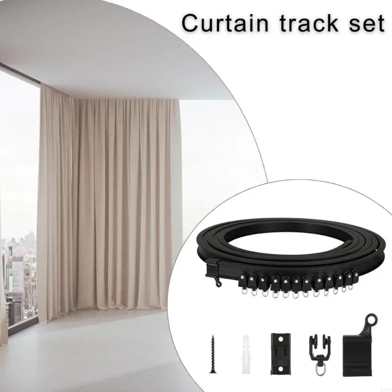 KX4B 5 mètres longueur Curtain Track Set pour les rails rideaux d'installation plafond avec des rouleaux kits pour