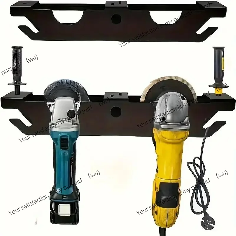 for Milwaukee/DeWalt, Cutters Polishers Garage Workshop Storage 2-Slot Angle Grinder Holder Wall-Mounted Metal Rack w/Hooks