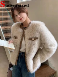 Thick Korean Short Fox Faux Fur Coats Luxury Women Winter Jackets Fashion High Quality Outerwear Elegant Warm Furry Chaquetas