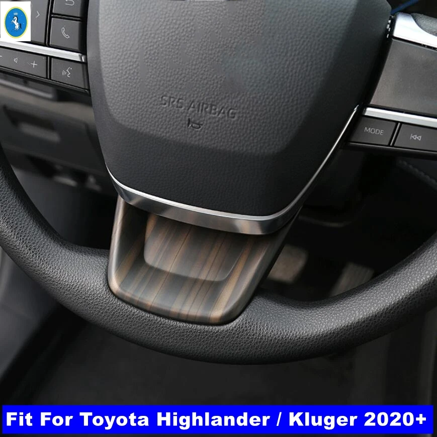 

ABS Auto Steering Wheel U Shape Frame Decor Cover Trim For Toyota Highlander / Kluger 2020 - 2024 Matte Carbon Fiber Accessories