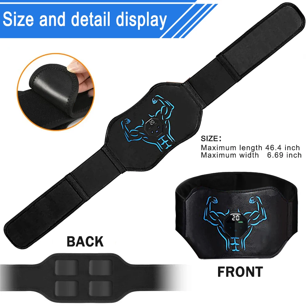 EMS Abdominal Toning Belt Electric Muscle Stimulation Muscle Toner Home Fitness Massager Waist Trainer Body Slimming Shaping