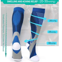 New Compression Socks 20-30 MmHg Fit Varicose Veins Medical Swelling Diabetes Atheletic Anti Fatigue Football Soccer Stockings