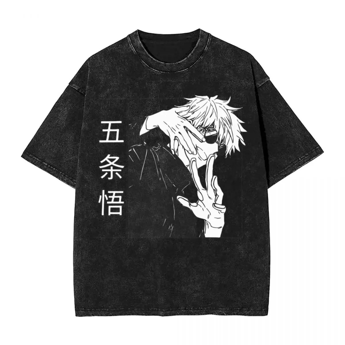 Washed T Shirt Jujutsu Kaisen Satoru Gojo T-Shirts High Street Sorcery Fight Streetwear Cotton Summer Tops Tops Tees Men Women