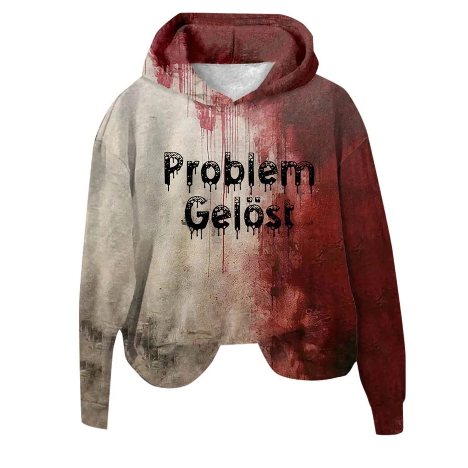 Halloween Party Sweatshirt Bloederige Lettertypen Vakantie Hoodies Met Lange Mouwen Sweatshirt Met Capuchon Probleem Gelost Sweatshirt