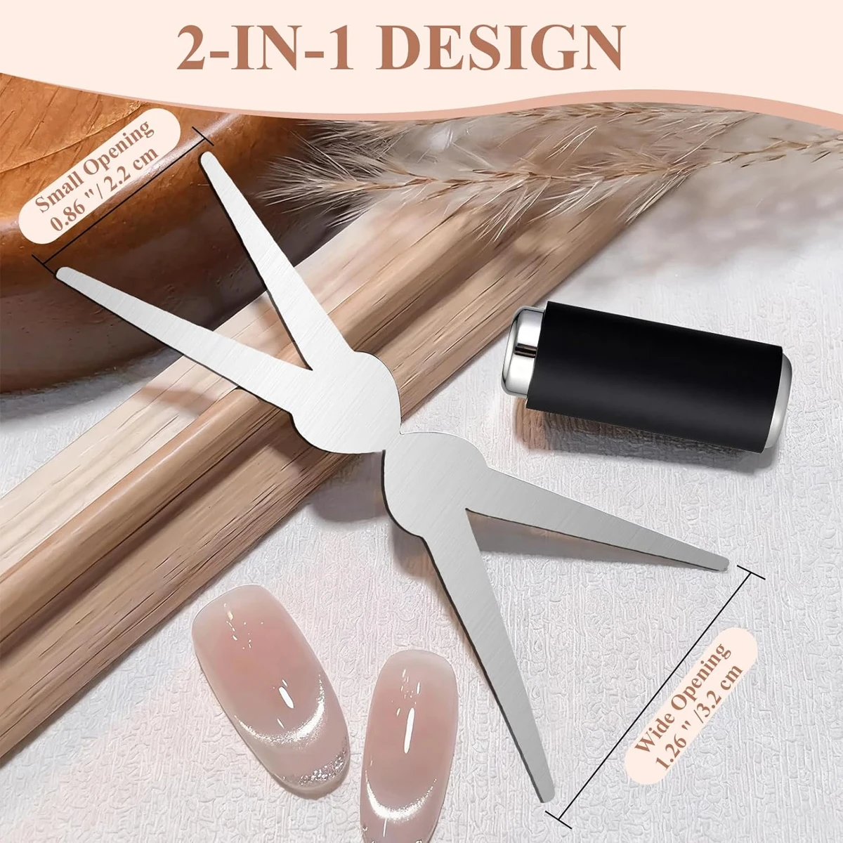 Double-head French Nail Art Magnet Set 3D Strong Cat Eye Magnet Nail Art Gel Polish DIY V-Shaped Effect Manicure Magnetic Tool