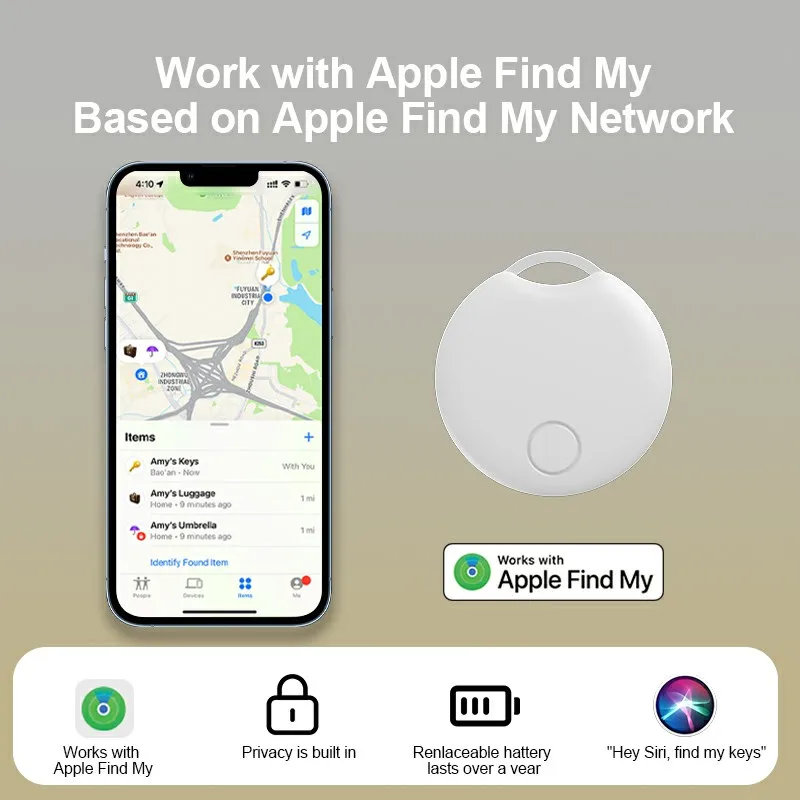 

GPS Locator Tracker Key Finder Smart Wireless App Find My (for IOS Only), For Bags, Wallets, Keys, Anti-Lost Smart Tag