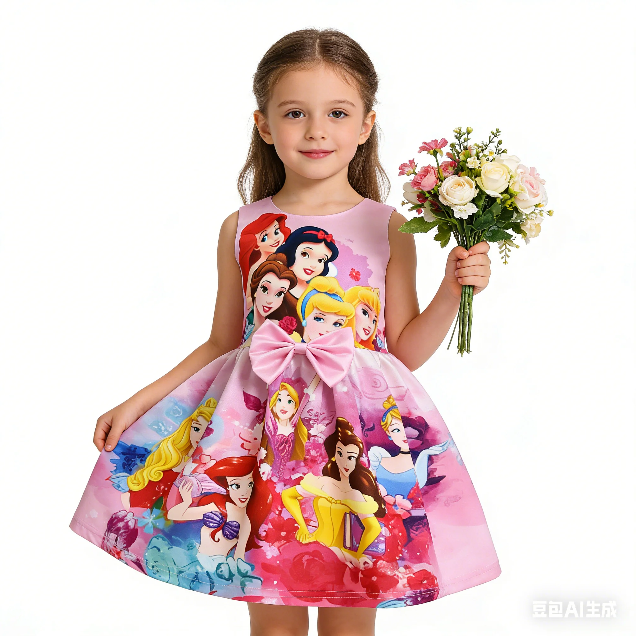 

Платье принцессы Дисней с Микки Маусом, футболка без рукавов, платье для девочек, детское платье принцессы-русалки, юбка принцессы Золушки для девочек