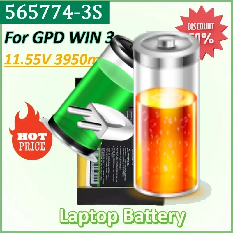

565774-3S 11.55V 3950mAh 45.62Wh High Quality Laptop Battery for GPD WIN 3 Win3 Handheld Gaming Laptop GamePad Tablet PC