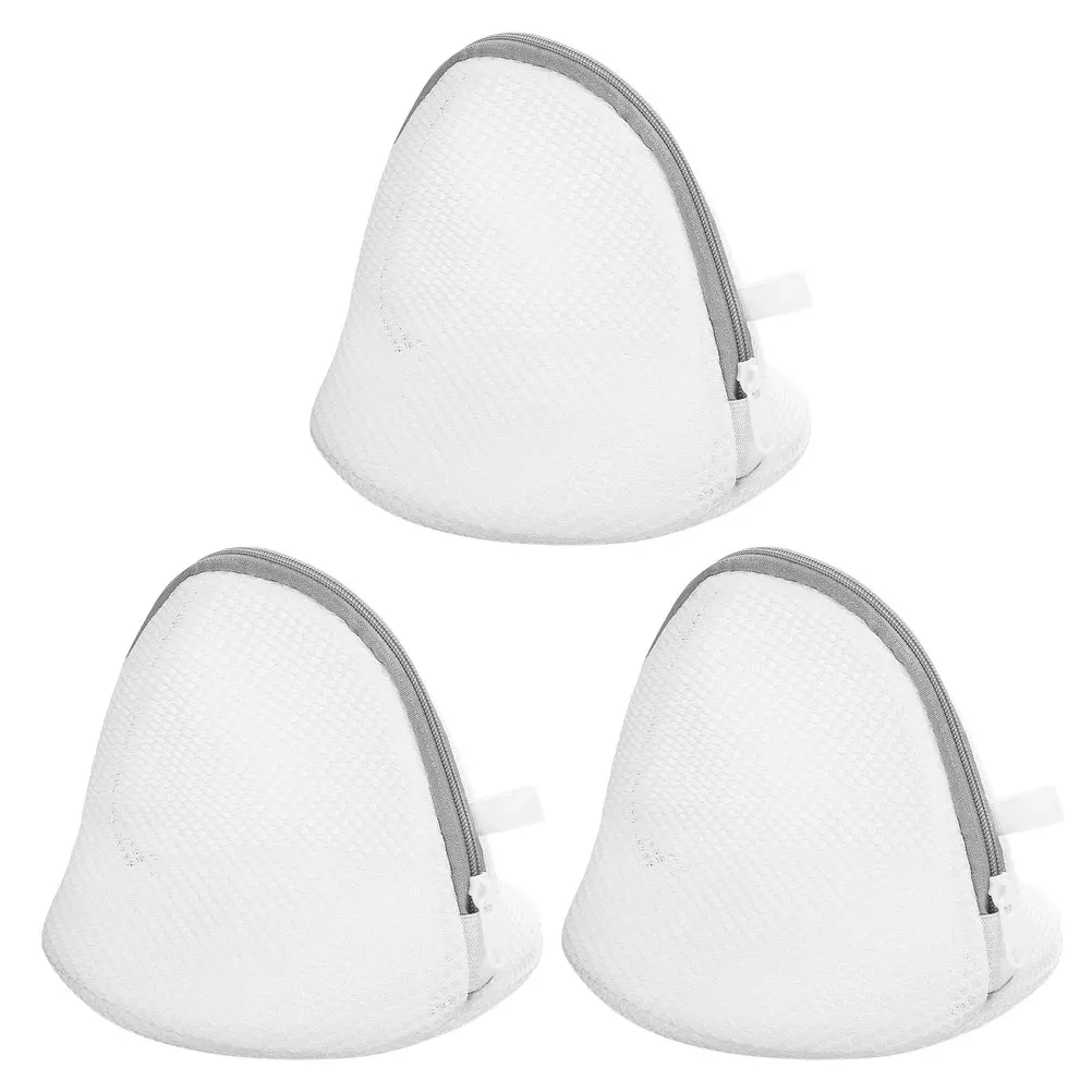 

3pcs Bra Laundry Thickened Fabric Triangular Design Secure Zipper Mesh Washing Bag For Bras Lingerie Delicate Garments