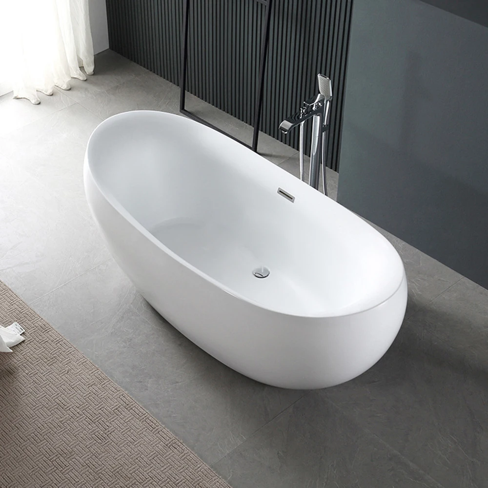 

1700mm Seamless Docking Oval Bathtub Acrylic Freestanding Soaking Integrated Tub NS5029
