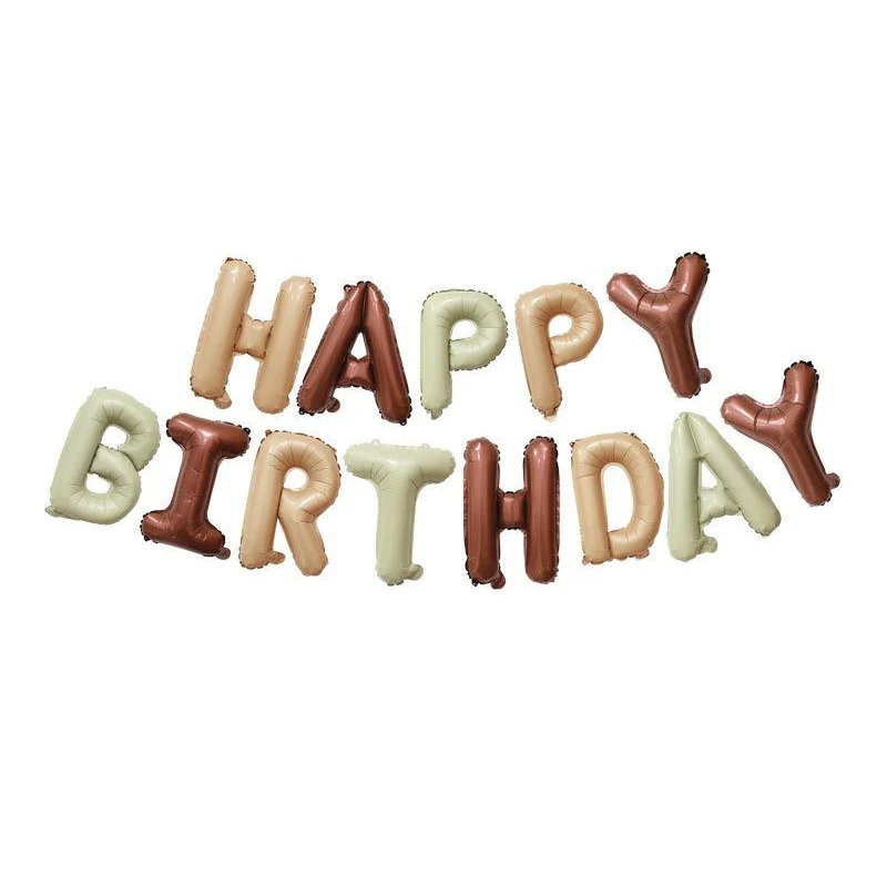 Happy Birthday Buchstabenballons, 40,6 cm, cremefarben, beige, Boho-Braun, Geburtstags-Buchstabenballons für Geburtstag, Jahrestag, Party-Dekoration – Detail 10
