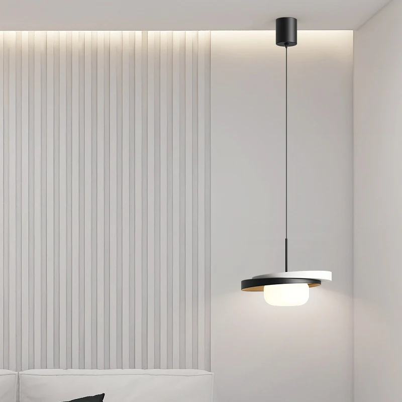 Butter-Style Triple-Head LED Pendant Lights Straight-Plate Rectangular Dining Room Chandelier Creative Bedside Lighting Fixture