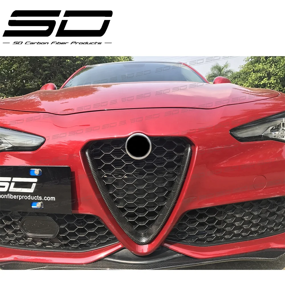 Limited Edition Carbon Fiber  Grille frame V shield  Giulia Style For Alfa Romeo Giulia