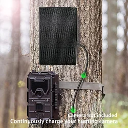 Outdoor 2W 6V 12V Solar Charger For Hunting Camera Waterproof Solar Panel Built-in 5200mah Battery 5V USB-C Solar Power Bank