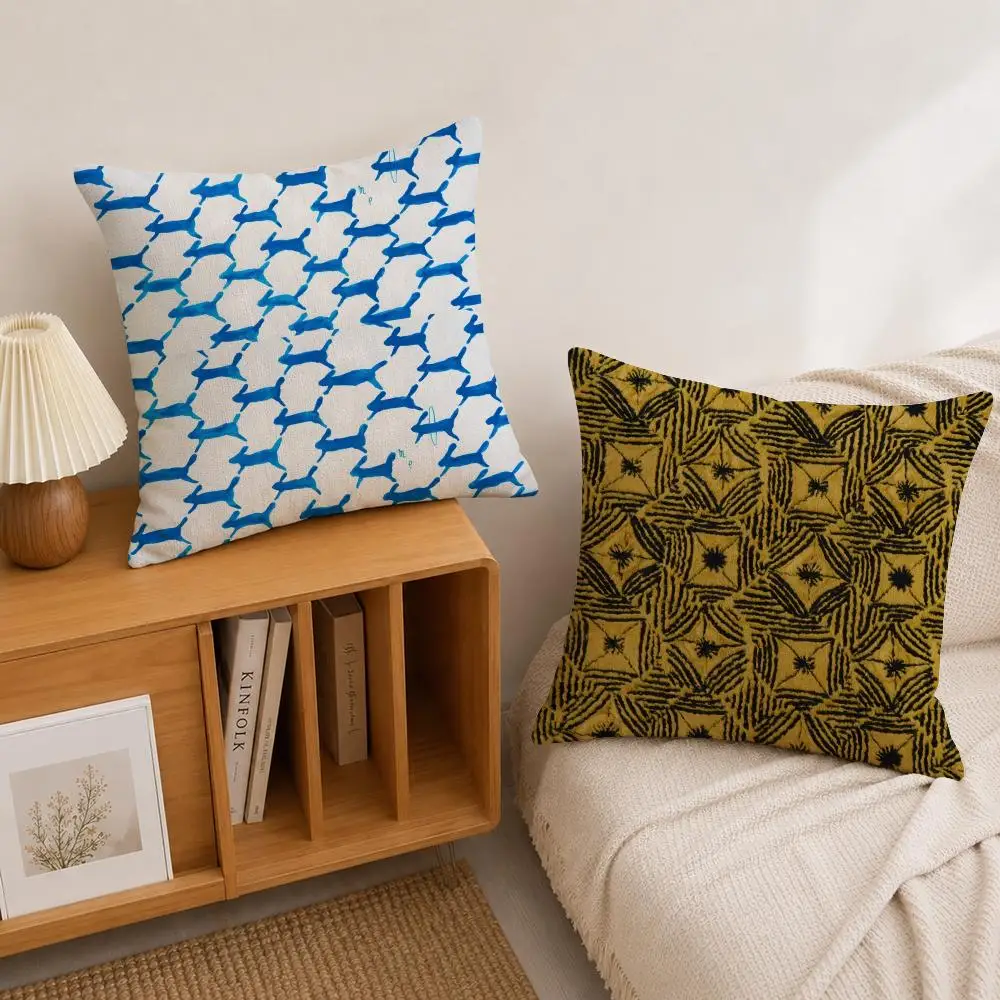 Brand mina perhonen Cushion Cover Natural Linen Pillowcase Set, All-in-One Decor for Sofa, Bedroom & Chair