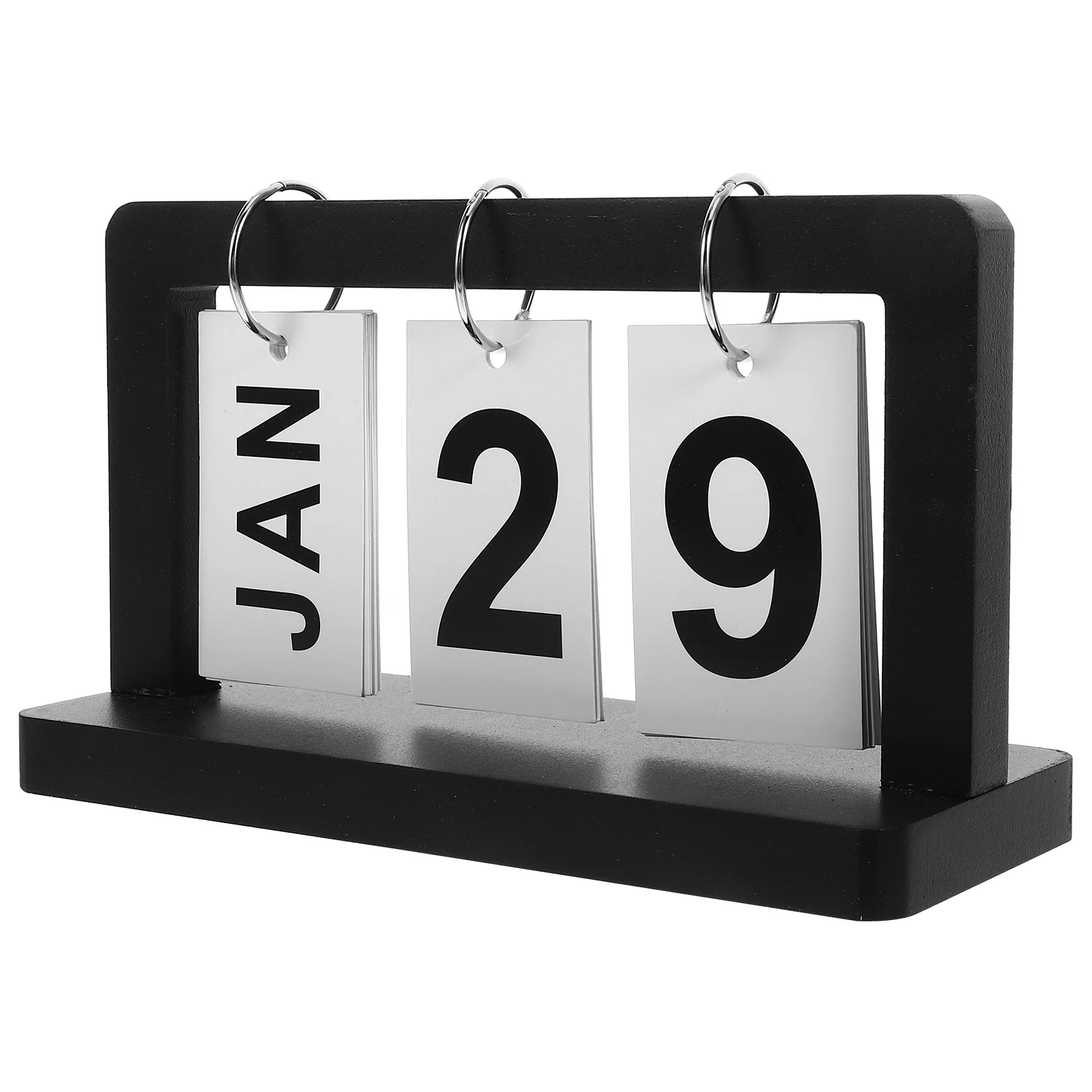 

Perpetual Wood Desk Calendar Flip Style Rustic Tabletop Decoration for Office Home School Farmhouse Interior Accessory