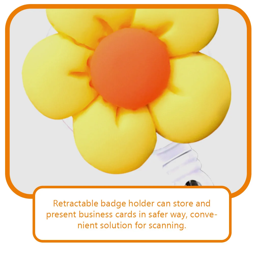 

3Pcs Colorful Flower Badge Clips Nurse Multi-Function Retractable Employee Id Card Holder Work Badge Accessories