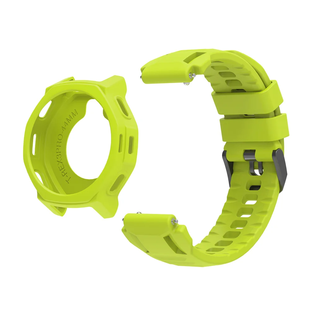 BEHUA Silicone Strap + Watch Case For Huami Amazfit T-Rex 3 Pro 44mm Watchband With Tool Adjustable Wristband and Shell