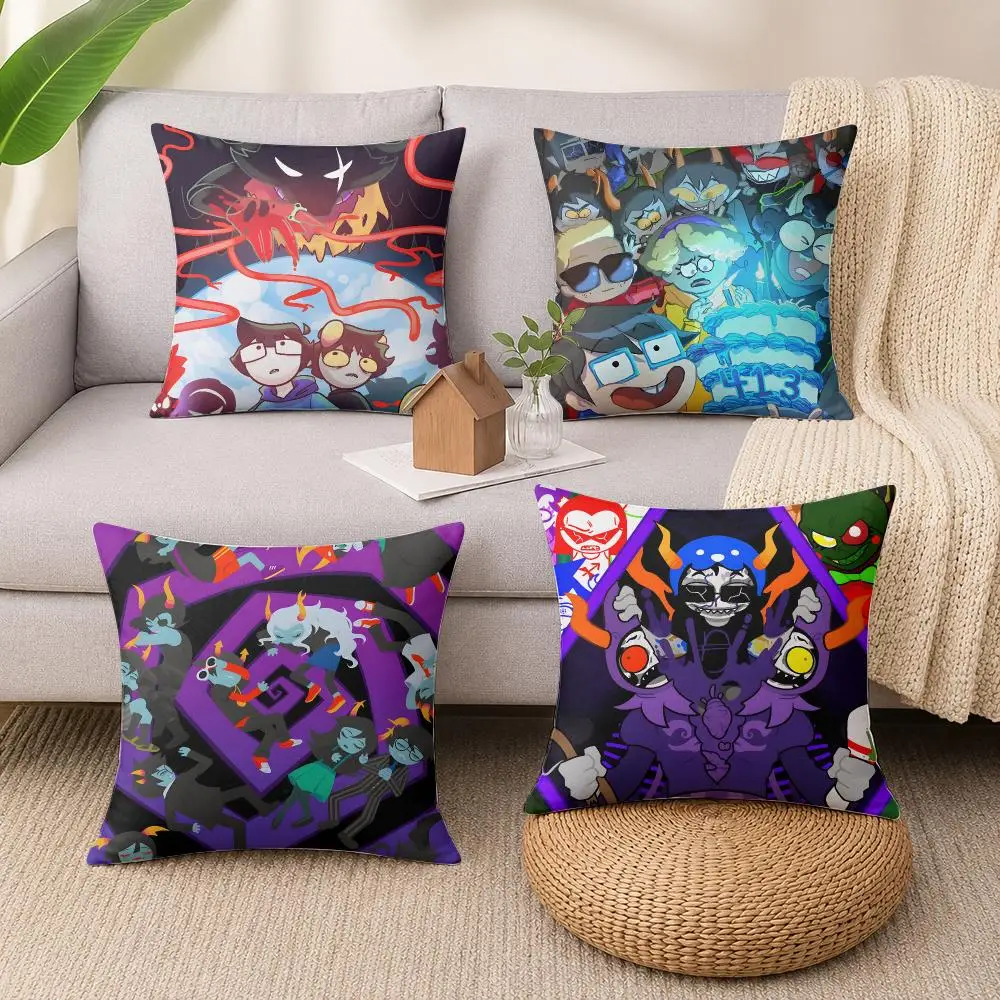 Anime H-Homestuck Cushion Cover Soft Short Plush Pillow Cases Hidden Zipper Cutecore Sofa Bedroom Home Decor Gift