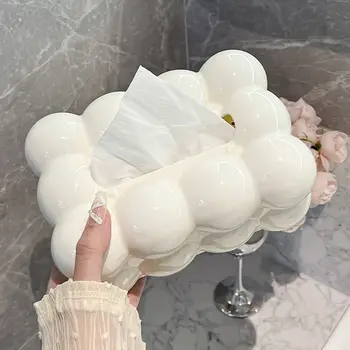 קופסת טישו אסתטית גבוהה, סלון ביתי, אחסון טישו יוקרתי, קופסת נייר, קופסת מפיות בסגנון קרם 8 best sales מחזיק קופסת טישו מרובעת - №7