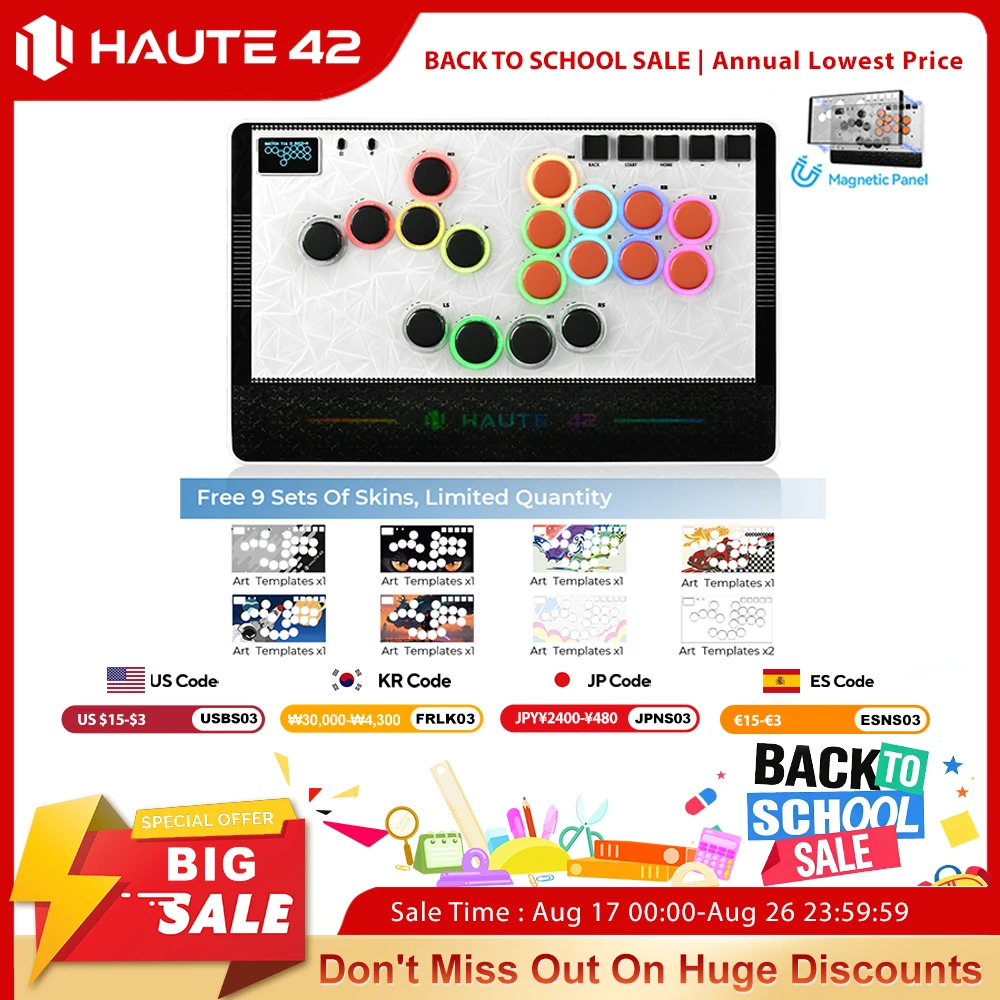 Haute42 C-AT Magnetic Leverless Hitbox Controller Stickless Arcade For PC/PS4/PS5/Steam Leverless Controller Fightstick Hitbox