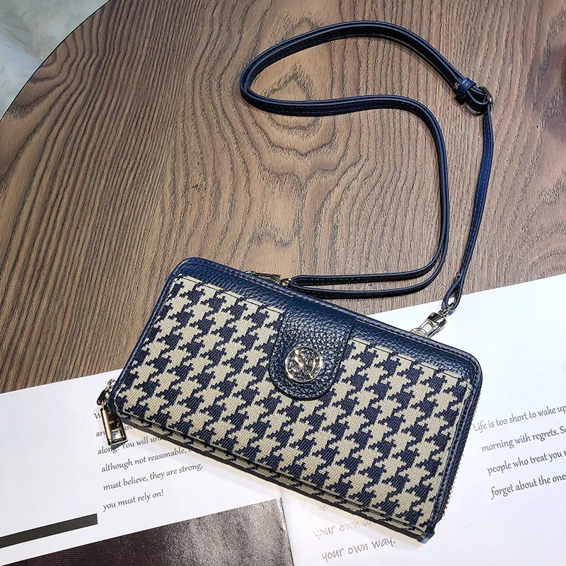 2023 Women Genuine Leather Crossbody Bags Houndstooth Embroidery Mini Handbags Branded Shoulder Bag Purse For Ladies Clutch Bags