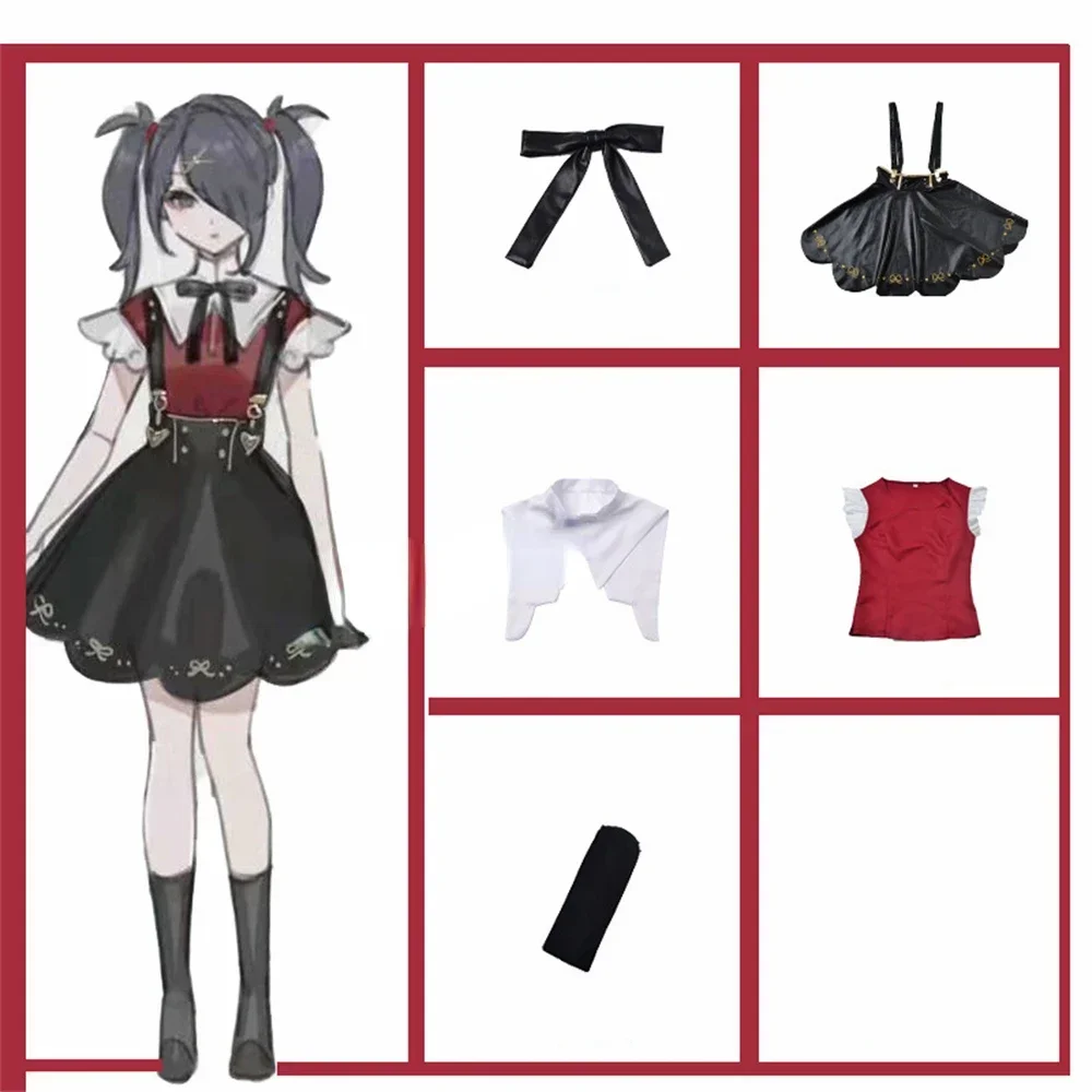 Game Needy Girl Overdose Anime Cosplay Costume Wig Anime JK Uniform Leather Skirt Set Abyss KAngel Ame Chan Cosplay Costume image 5