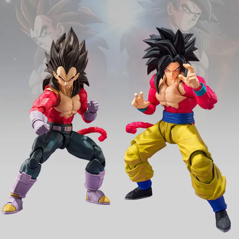 Set de Figuras SHF de 15 cm, Dragon Ball GT SSJ4 Goku Vegeta, Figura de Acción Articulada, Cabeza y Manos Reemplazables, Modelo de Anime, Juguete de Regalo