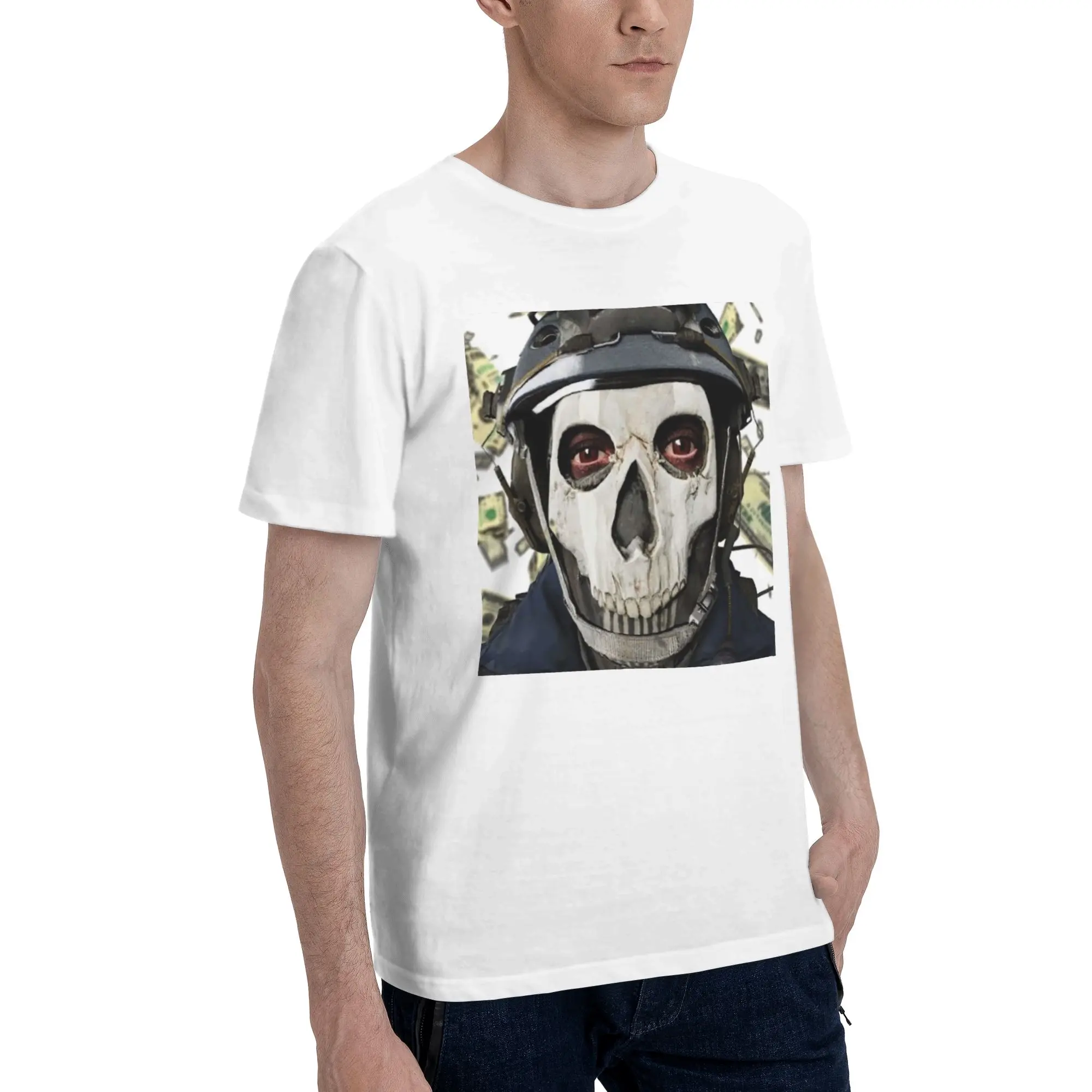 

Мужская футболка Silly Ghost Cod размера плюс, мужские хлопковые футболки с круглым вырезом, короткие летние мужские футболки