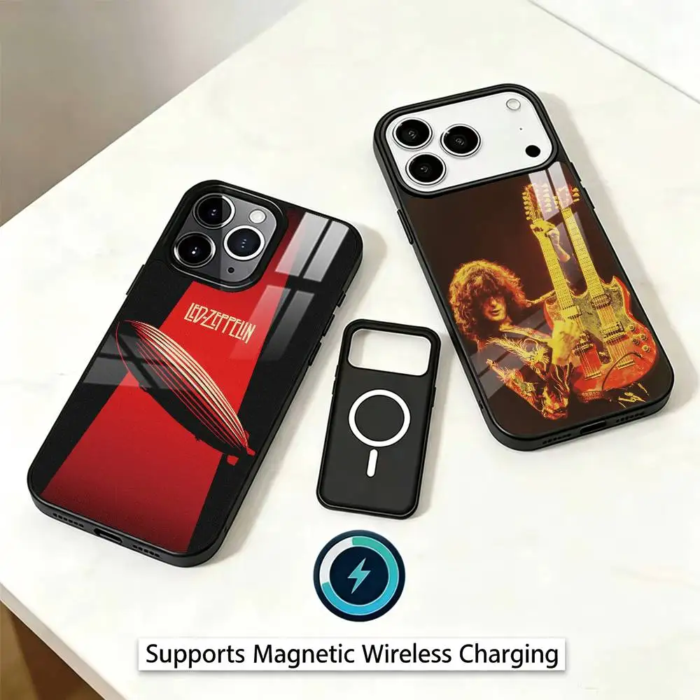 L-Led Zeppelin Vintage Rock Phone Case For iPhone17,16,15,14,13,12,11 Plus,Pro Magnetic Supports Magnetic Wireless Charging