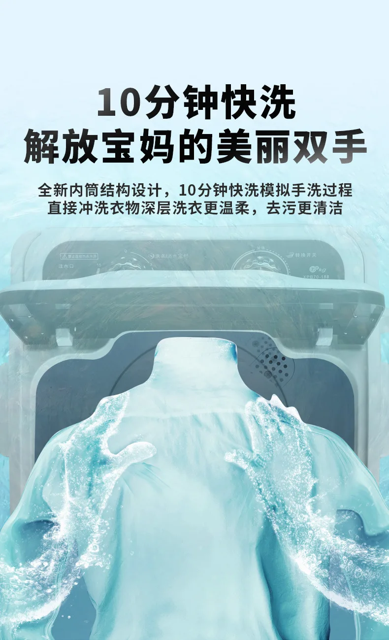 เครื่องซักผ้ากึ่งอัตโนมัติเยอรมัน 220V เครื่องซักผ้าขนาดกะทัดรัด Spin Dryer สําหรับการเช่าหอพักบ้าน