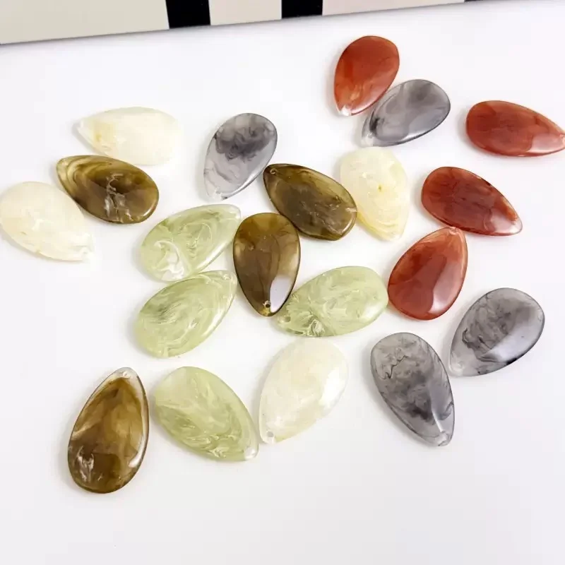 

Оптовая продажа, 50 шт./лот, цветной узор, принт, геометрия, форма капли воды, смоляные бусины, ювелирные изделия «сделай сам», кулон для одежды, аксессуар