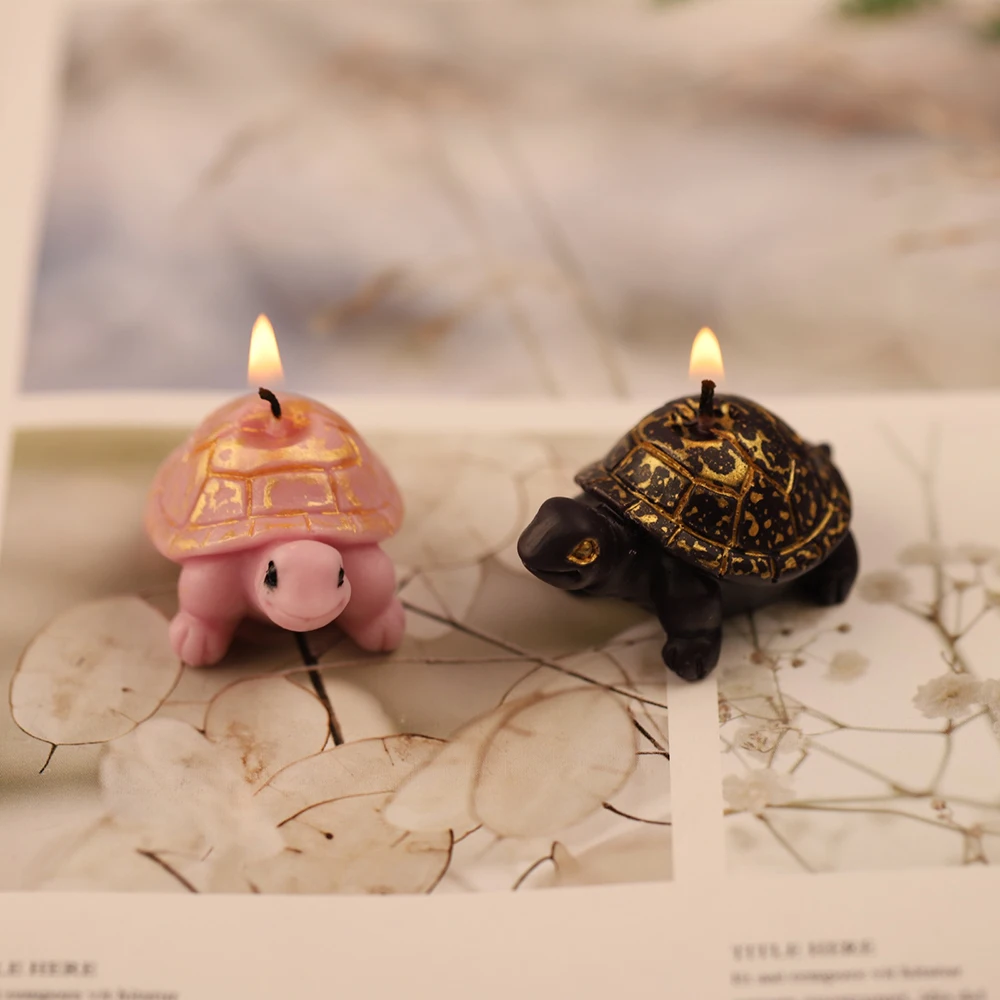 3D Mini Turtle Candle Molds Silicone  DIY Cute Turtle Candle Molds Candle Making Handmade Soap Polymer Clay Plaster Epoxy Resin