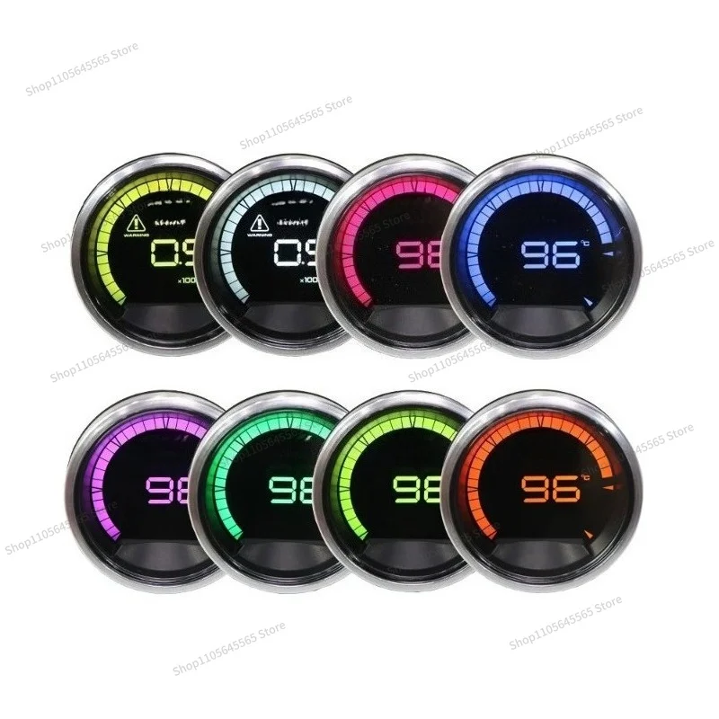For Car Modification with Universal OBD Instrument A2 - Seven-color Turbine Water Temperature, Speed and Oil Temperature Gauge