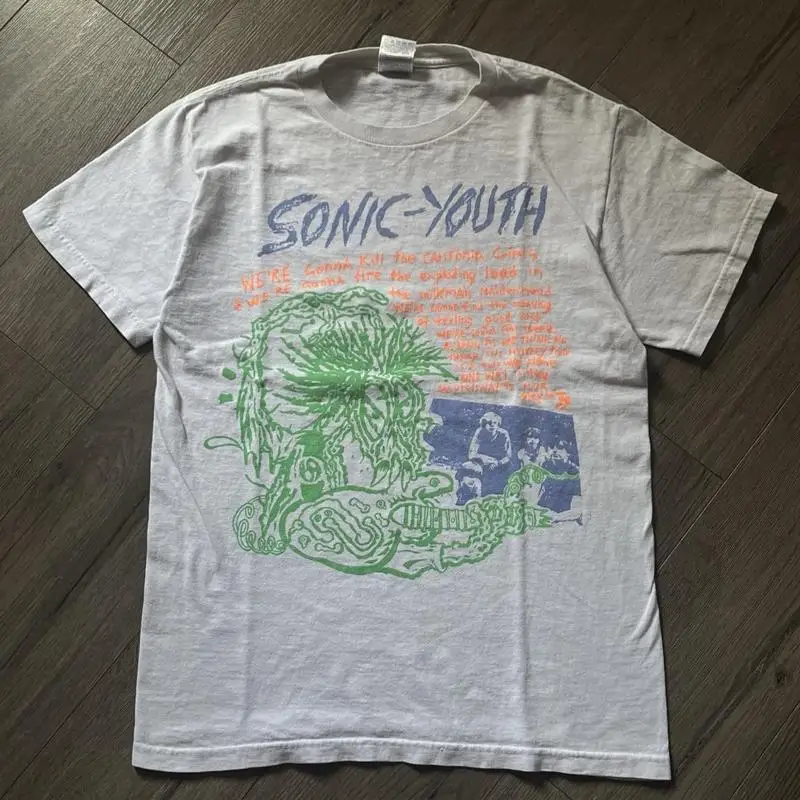 

РЕДКАЯ ВИНТАЖНАЯ футболка Sonic Youth Expressway to yr с черепом 1997, белая группа