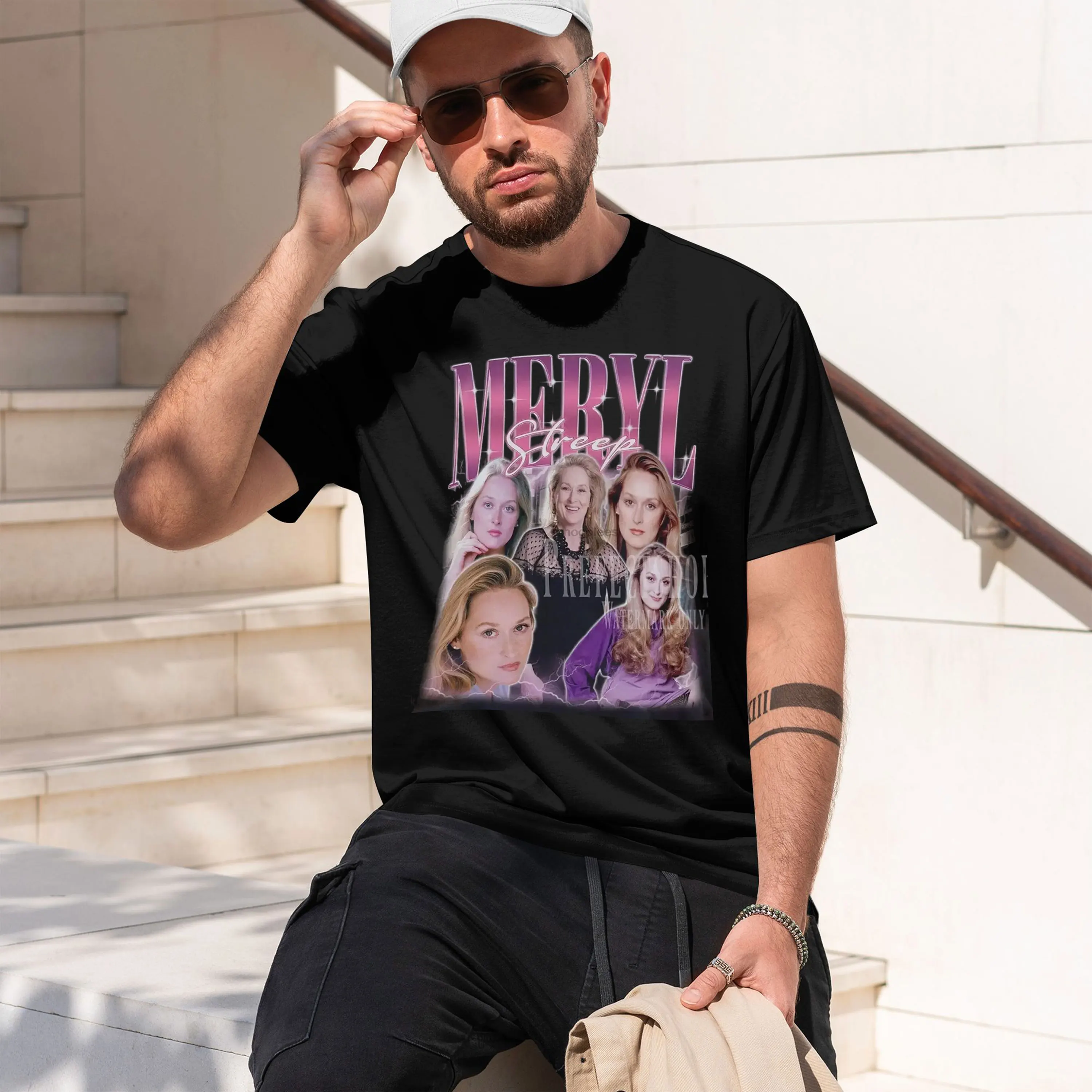 Casual Fashion Men's T-Shirt Meryl Streep Movie Portrait Design Summer Wear Gift For Movie Fans 2026 New Model Short-sleeve crew