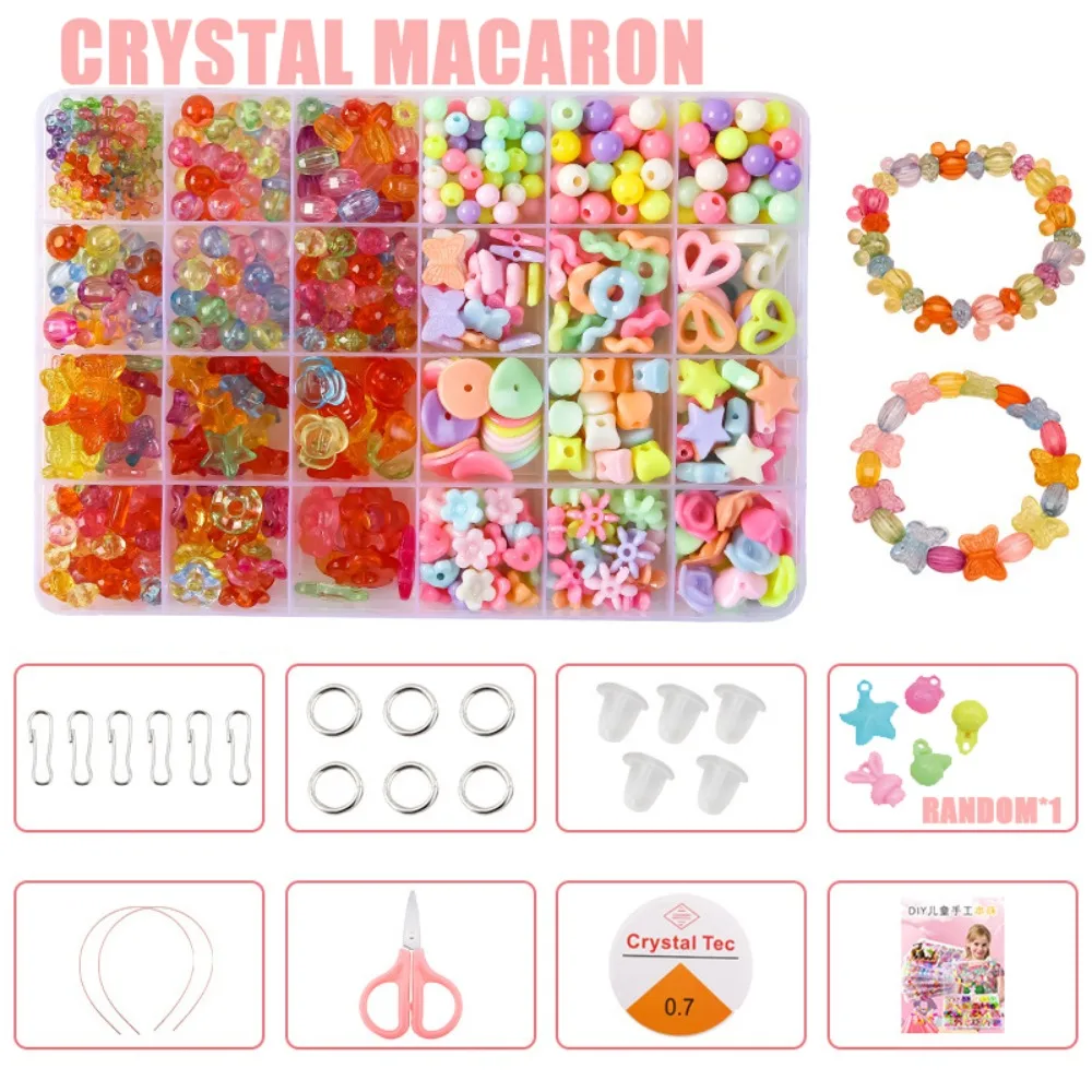 Arts Crafts DIY Handmade Beaded Kit Toy Jewelry Set Handmade DIY Making Beads Kit Toy Cute DIY Toy Beads Toys for Children Girl