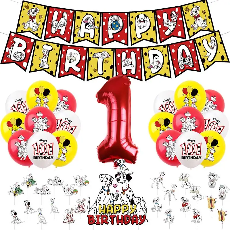 

One Hundred and One Dalmatians Birthday Party Supplies Decoration Animal Balloon Banner Cake Kindergarten Decor Baby Shower Gift