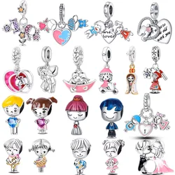 925 Sterling Silver Boys and Girls Lovers Pendant Charms For Original  Bracelet Charm Beads Necklace Diy Female Jewelry