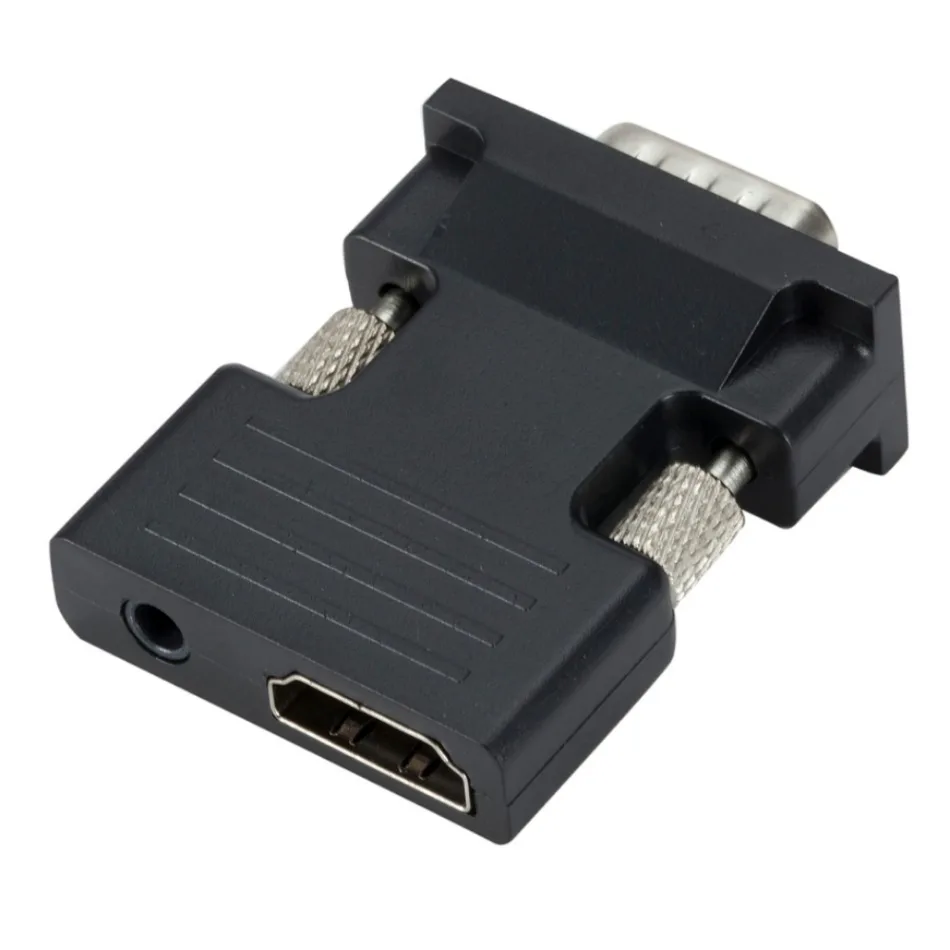 Wvvmvv HDMI-เข้ากันได้กับตัวแปลง VGA ที่มีสายออดิโอ3.5มม. 1080P HDMI-รองรับอะแดปเตอร์ตัวเมียเป็น VGA ตัวผู้สำหรับแล็ปท็อปพีซี